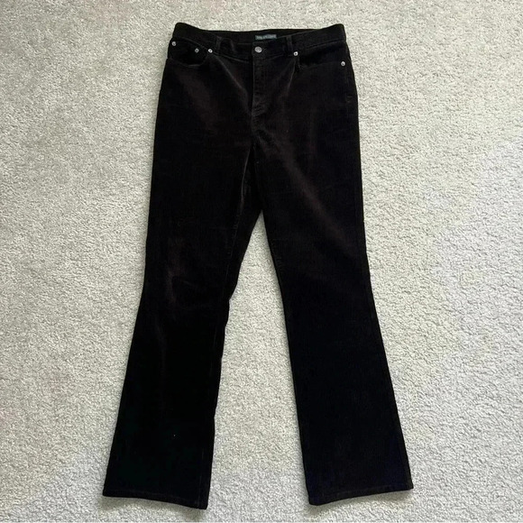 Ralph Lauren Jeans Company Brown Corduroy Pants Wm Sz 10 Wide Leg Boot Cut $199 - Picture 3 of 16